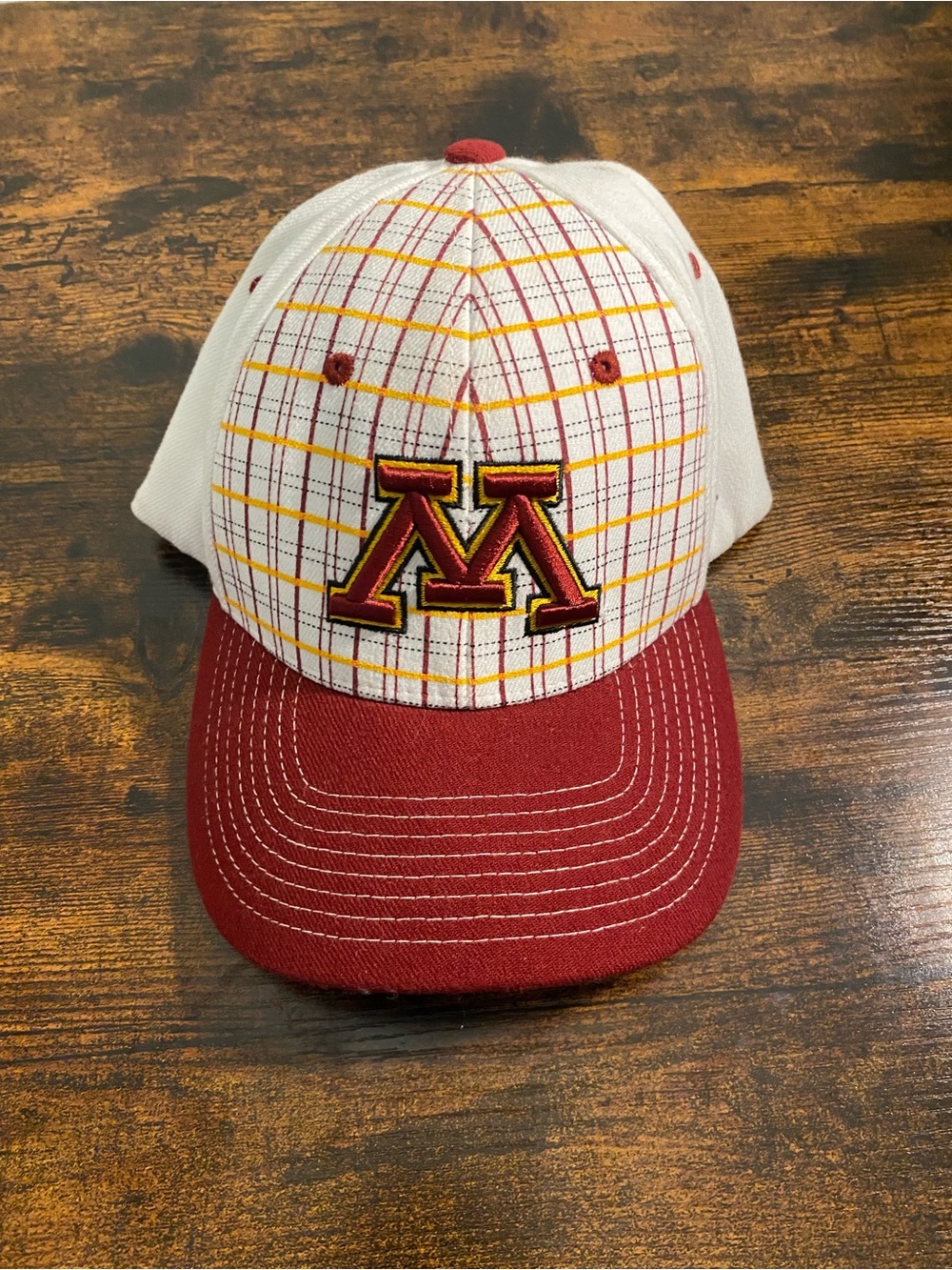 Zephyr Fit Minnesota Golden Gophers Red & White Plaid Baseball Cap